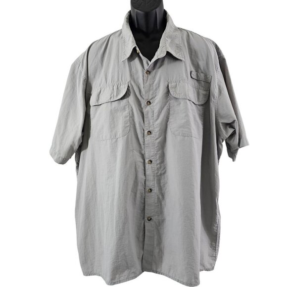 Wrangler Outdoors Men’s Size 3X Gray Short Sleeve Button Down Shirt** - Picture 10 of 16